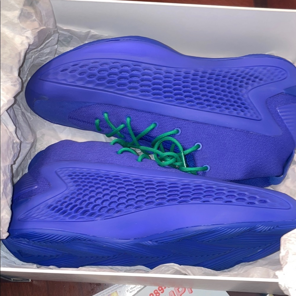 Adidas A.E.1 Velocity Blue Shoes with Green laces